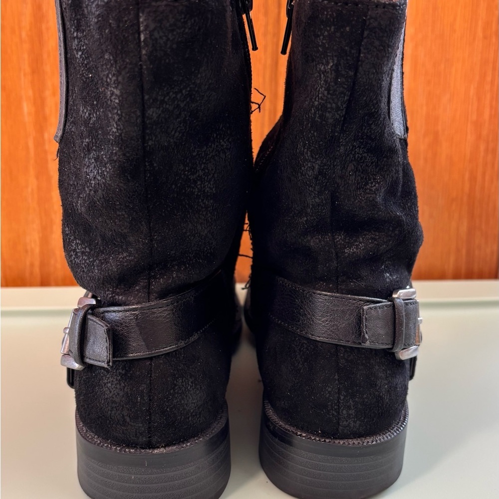 Aerosoles Outrider strap buckle Riding boots Black short booties shoes - Picture 9 of 12